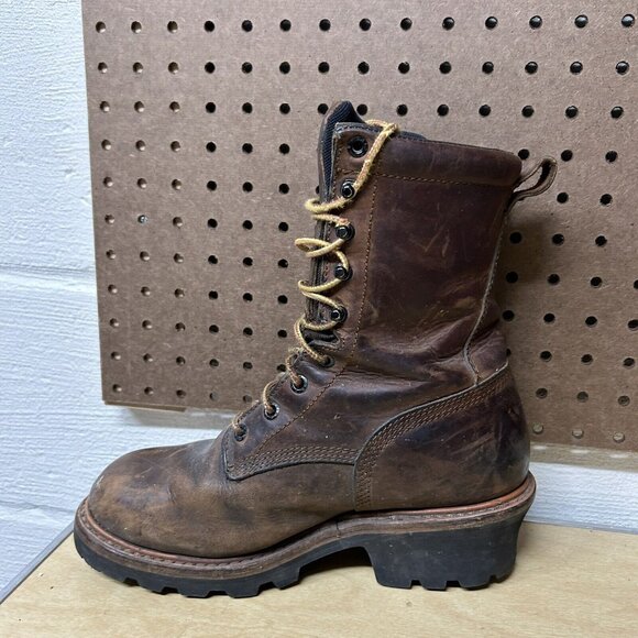 Red Wing Men’s LoggerMax Brown Leather Logger Boots 9” Waterproof Size 7 D 620 - Picture 5 of 9